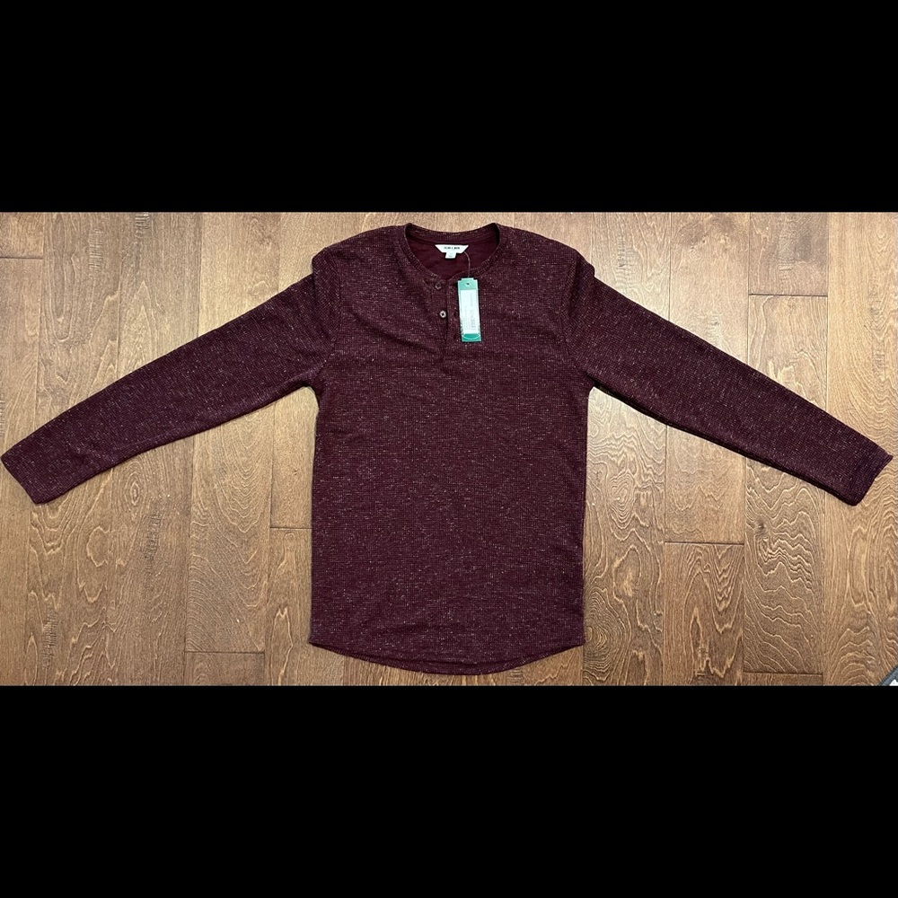 JULIAN & MARK - Hoboken Thermal Henley - Burgandy